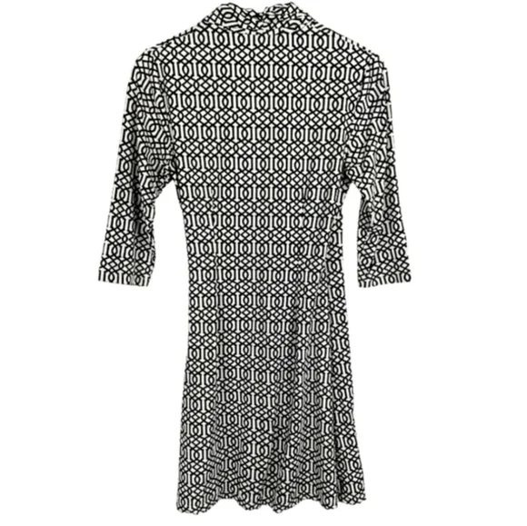 🛍SALE J.Mclaughlin Catalina Cloth Faux Wrap Geometric 3/4 Sleeve Dress. Sz. L - Picture 3 of 7
